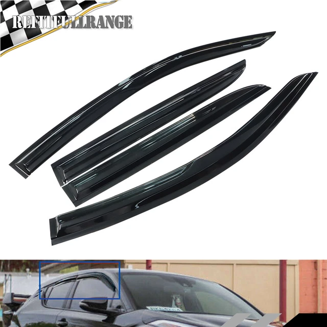 JDM Mugen Style 3D Window Visor Rain Guards For 2004-2008 Acura TL - Smoke Tint 9 thumbnail image