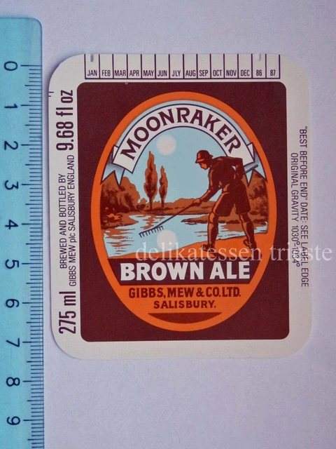 BIRRA MOONRAKER BROWN ALE bier beer vecchia ETICHETTA old LABEL vintage