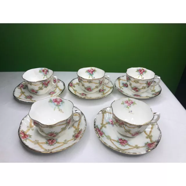 Vintage Fine China By Royal Staffordshire England Tea Cup and Saucer set with Go