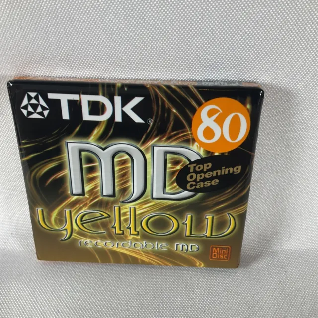 1 X TDK 80 Minute Couleur Mini Disque Md Enregistrable Minidisc Jaune