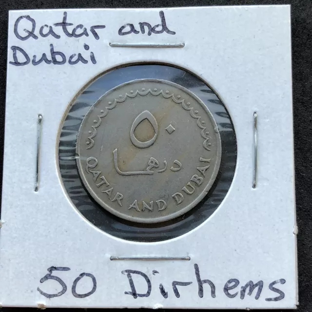 1966 QATAR & DUBAI 50 DIRHEMS**L@@K**RARE**Nice Grade**Combined Shipping**L@@K**