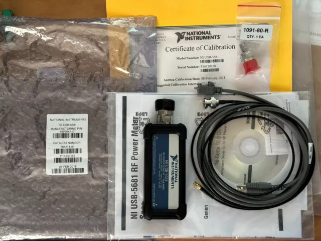 National Instruments NI USB–5681, True RMS RF Power Sensor, -40 to +20 dBm 18Ghz