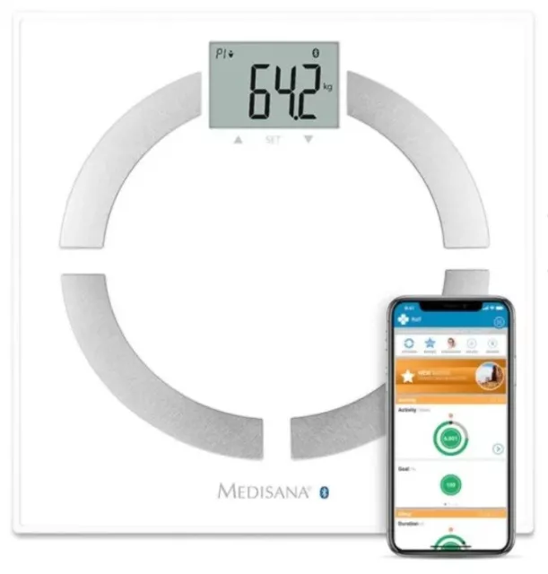 Smart Bathroom Scales Body Analysis Body Fat BMI Medisana BS44 Connect Bluetooth