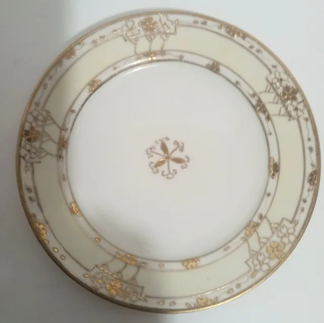 Hand Painted Nippon Japan Gold Encrusted 7 1/2" Plate.