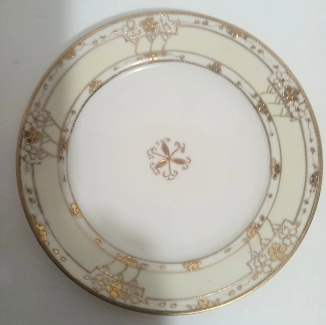 Hand Painted Nippon Japan Gold Encrusted 7 1/2" Plate.