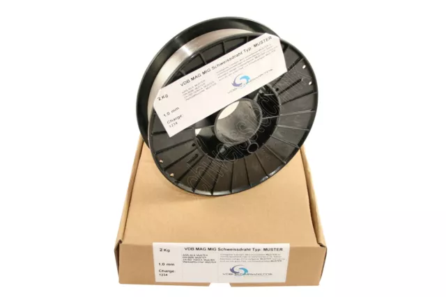 (18,25 EUR/kg) MIG Schweissdraht AlSi5 Aluminium 3.2245 4043 1,0 mm D200 2 Kg