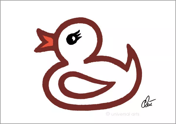 JACQUELINE DITT - Rubber Duck Th.Ess.red Original Druck Grafik sign.Gummiente