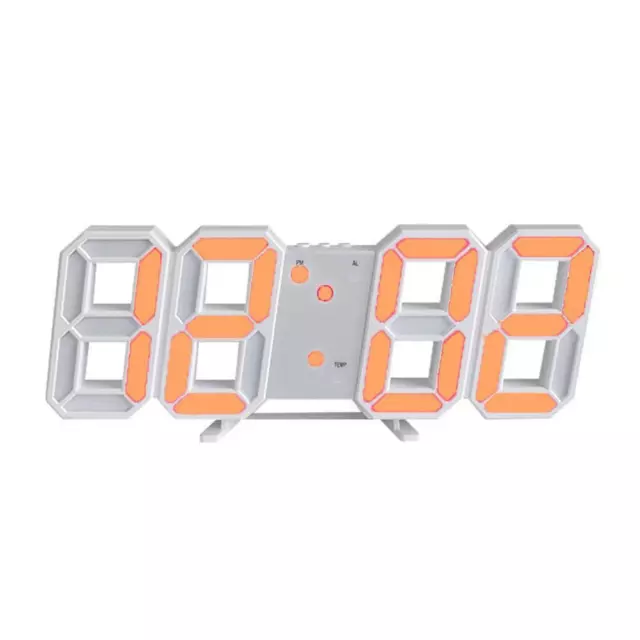 USB LED Digital Table Wall Clock Large 3D Display Alarm Clock Dimmer T0C0