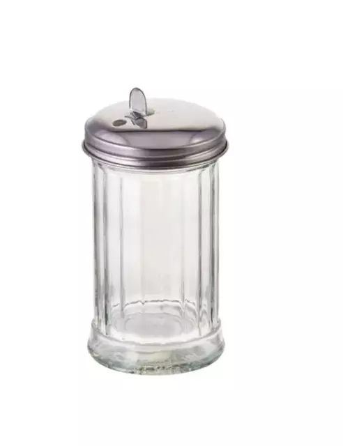 Winco G-102, 12-Ounce Glass Sugar Pourer with Flap Top, 2 PCS