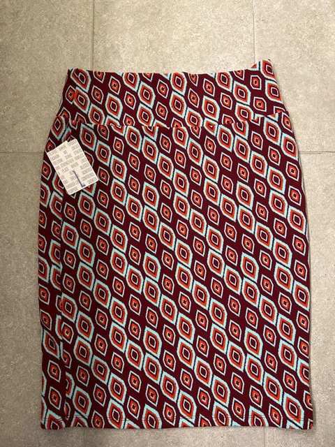 LuLaRoe Womens Cassie Pencil Skirt Geometric Diamond Multicolor Size Large NWT LuLaRoe Womens Cassie Pencil Skirt Geometric Diamond Multicolor Size Large NWT