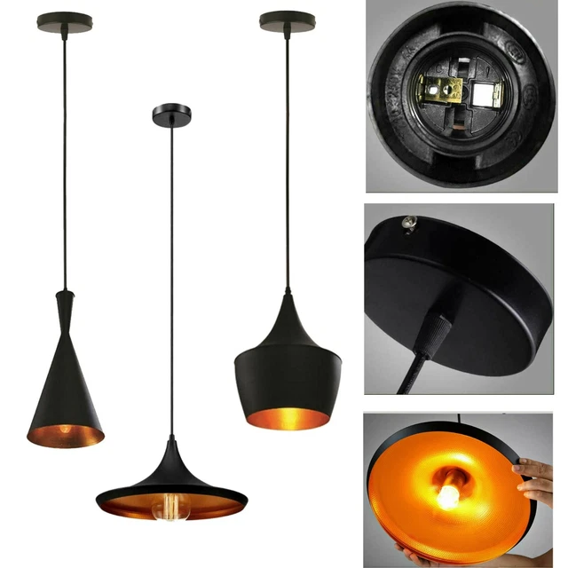 Suspension vintage style moderne design plafond métal pendentif rétro abat-jour