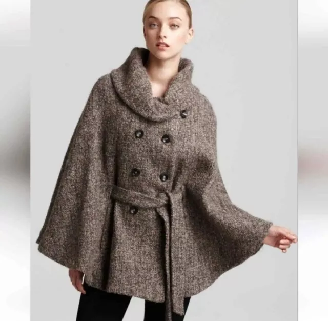 CALVIN KLEIN Sold Out Wool Tweed Cape Coat
