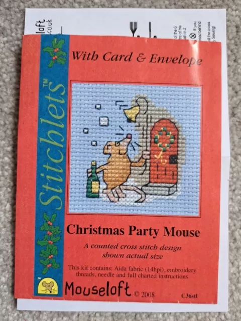 Christmas Party Mouse Christmas mouseloft cross stitch kits CHART ONLY