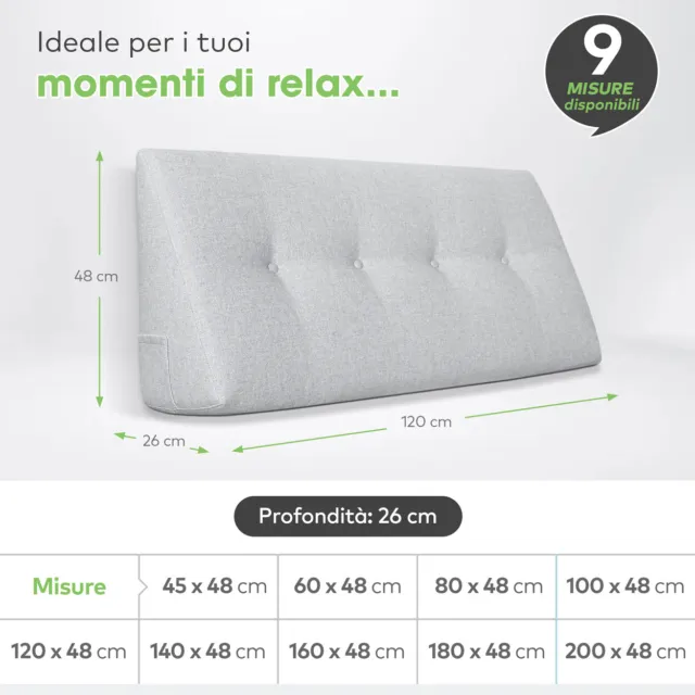 Cuscino da Lettura ergonomico, Cuscino a Cuneo Per gambe | Testata letto | CHILL