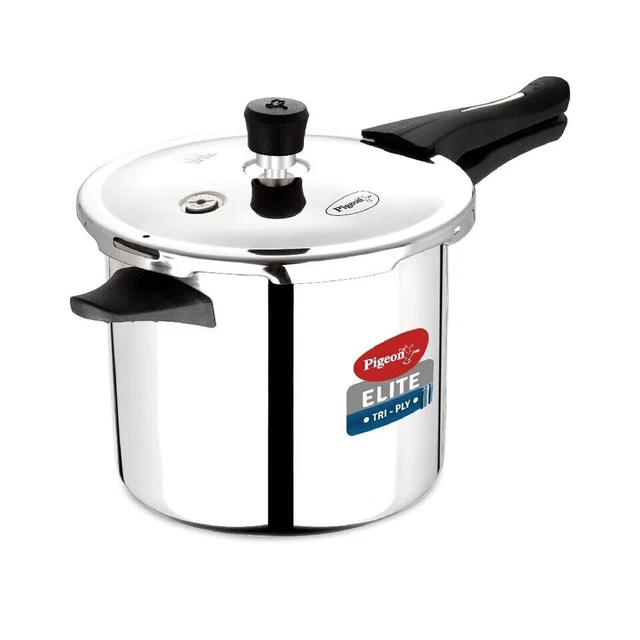 Pigeon by Stovekraft Elite Sine 3 L Tri-Ply Body Outer Lid Pressure Cooker