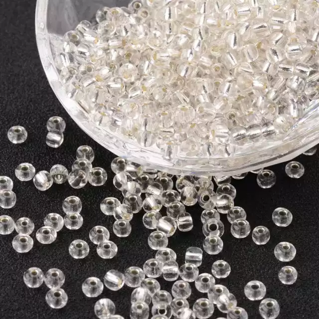 LOT DE 500 PERLES DE ROCAILLE TRANSPARENT Ø 4 mm 6/0 - CREATION BIJOUX