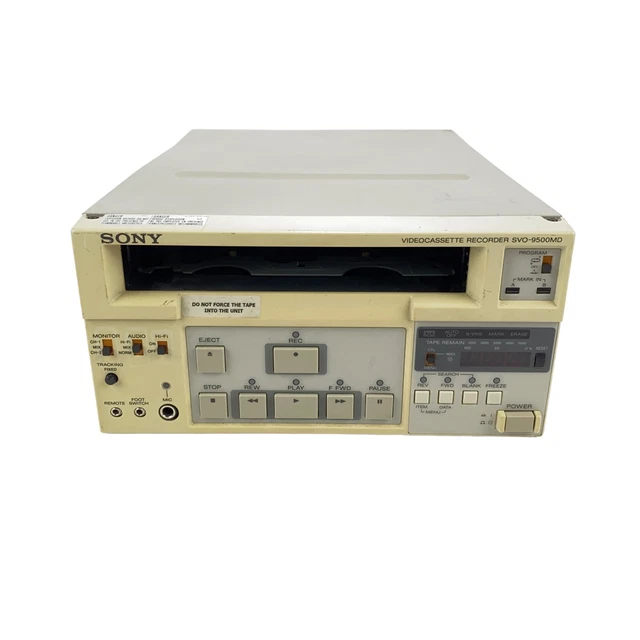 SVO9500MD2 SONY SUPER VHS VCR SVHS Recorder Working w/ Tape load