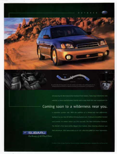 2000 SUBARU Outback Vintage Original Print AD | Black Sport Utility Wagon photo