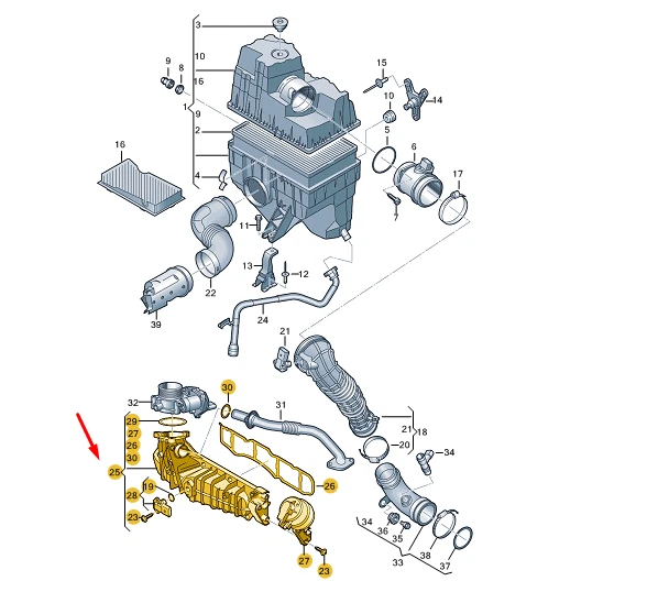 VW TRANSPORTER VI T6 Intake Manifold 04L129709C NEW GENUINE £235.00