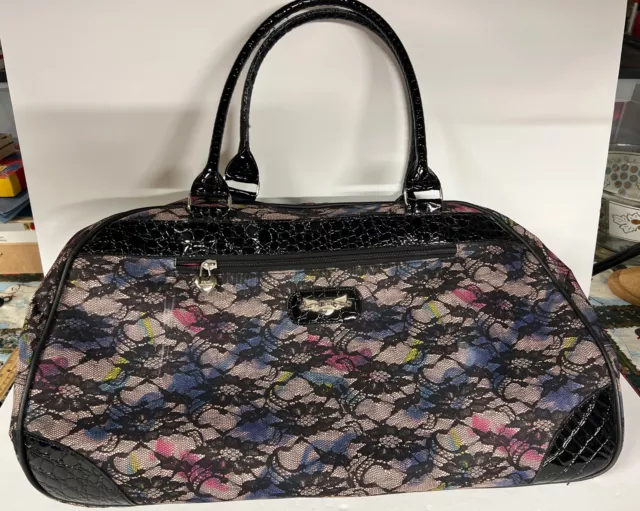 Kathy Van Zeeland Bag Paisley Purple Carry on Luggage with Wheels Handle 23 Inch