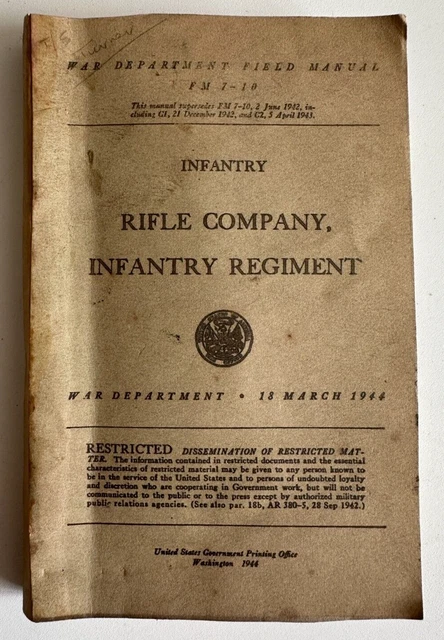 WW2 US ARMY Rifle Company Infantry Regt 1944 D-Day 1695 Eng Coy ...