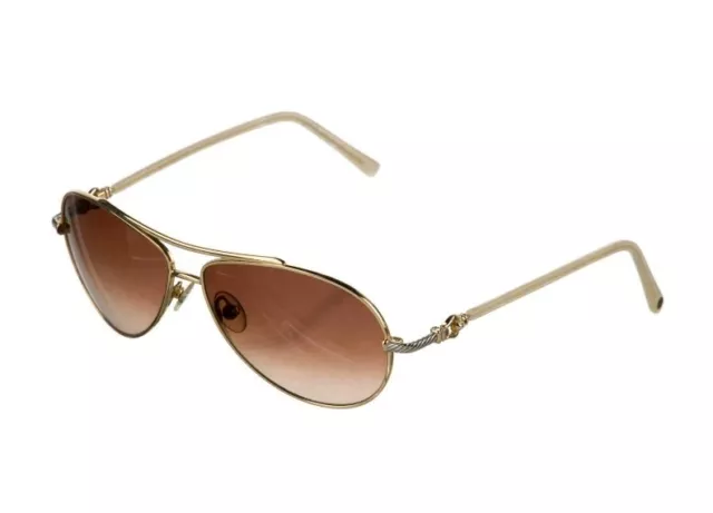 David Yurman Buckle Aviator Dy007 Sunglasses-Gold/Palladium-Retail $475 2