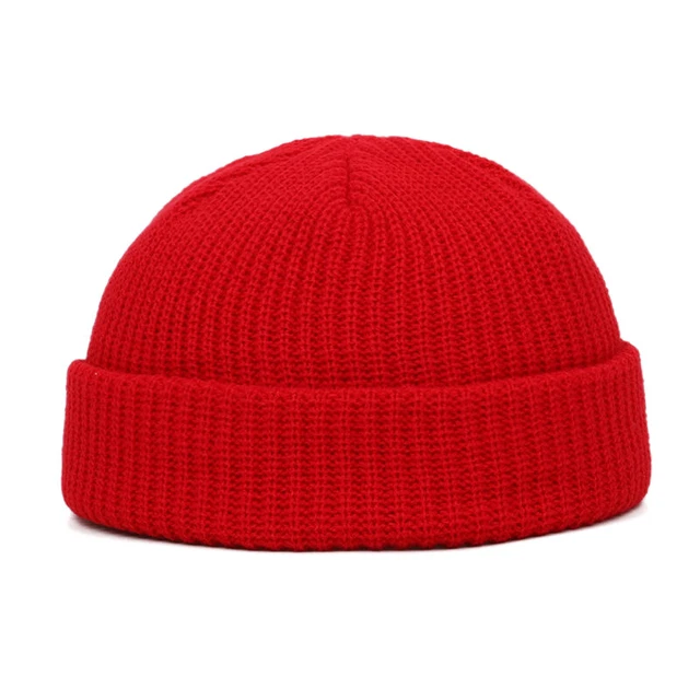 Men Knitted Hats Winter Warm Women Beanies Caps Solid Color BaggyCap ~~