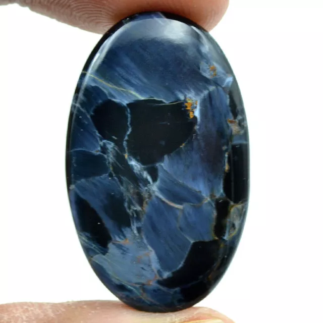 Cts. 31.65 Natural Chatoyant Blue Pietersite Cab Oval Cabochon Loose Gemstones