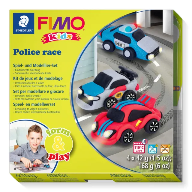 STAEDTLER FIMO kids form&play Police Race 8034 29 LY Oven Hardening Modelling Cl