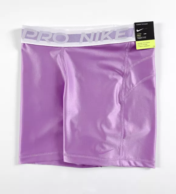 Nike Pro Women's High Rise 3" Training Shorts Violet Shock DA0487-591 Dri-Fit