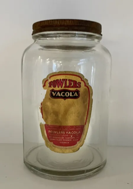 Fowlers Vacola Labelled Vintage Jar