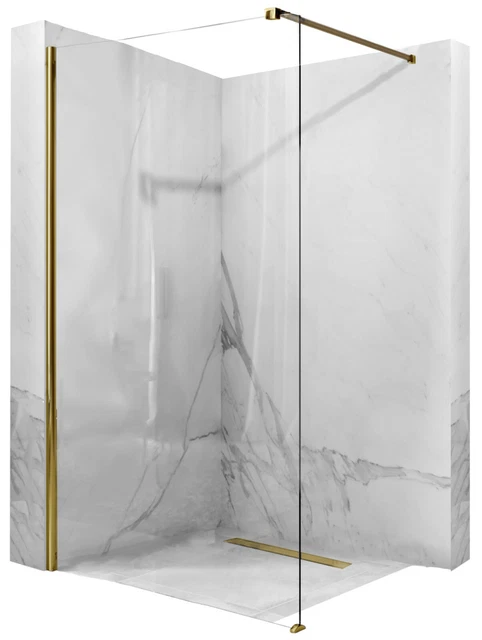 PAROI DE DOUCHE AERO GOLD 80-120 x 195CM PAROI VERRE SECURIT 8MM WALK IN REA