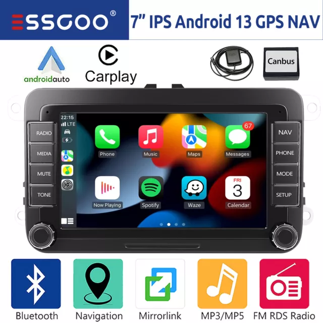 Autoradio 2 DIN Android 13 Carplay GPS RDS Per VW GOLF 5 6 Passat Touran Polo 6R