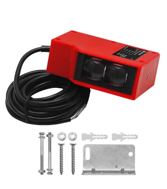 Cellule Photoélectrique Réfléchissante 12-24V DC – Barrière Infrarouge 4 M Avec Réflecteur, Relais NO/NC, Détection Porte Garage