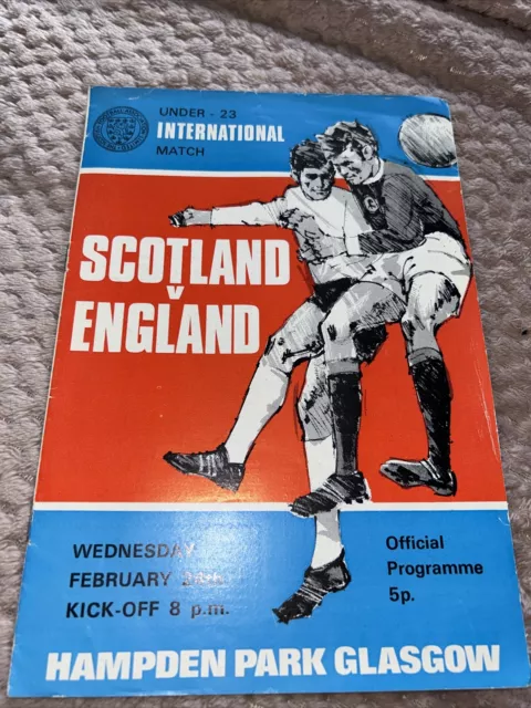 Scotland V England U23  International 24th Feb 1970