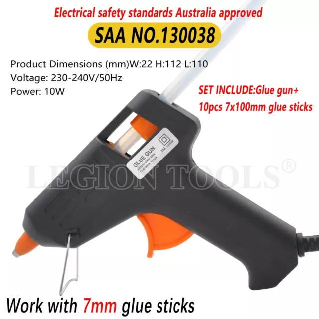 Electric Hot Melt Glue Gun Trigger Adhesive Sticks Craft DIY Hobby Repair 7 11mm