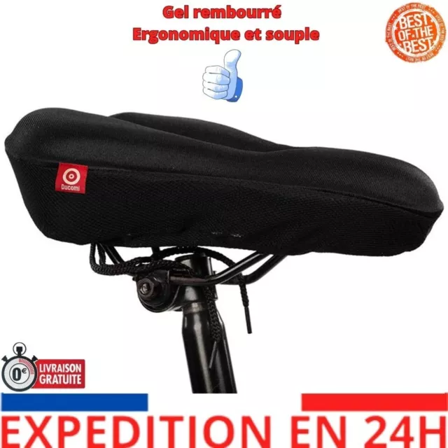 Ducomi Housse de Selle de Vélo en Gel Souple - Housse de Selle Souple pour Pédal