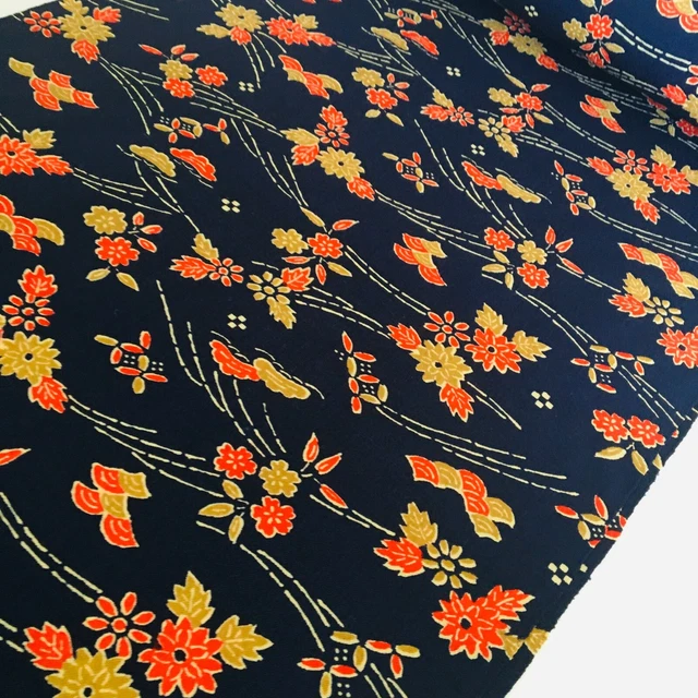 Navy Dreamer Wool UnUsed BOLT By the Yard Japanese Kimono Fabric BW61