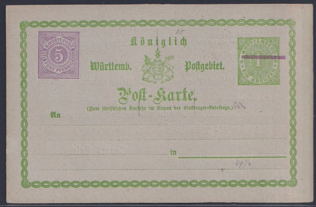 52729) Ganzsache Aufbrauch Privatbestellung Mi.-Nr. PZP 1/01 E. Kriens Stuttgart