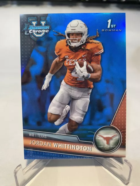 2023 Bowman U Jordan Whittington Blue Refractor /199 Texas Longhorns UT #192