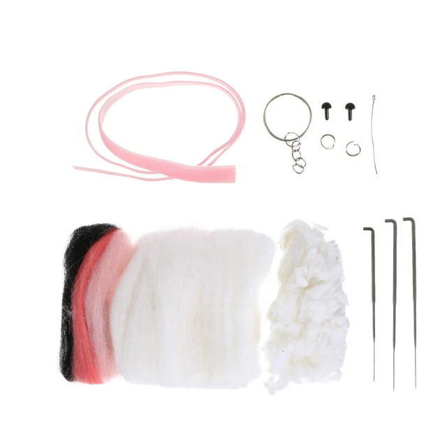 1 juego de fieltro de aguja hágalo usted mismo fieltro de lana alpaca kit de material de muñeca para principiantes