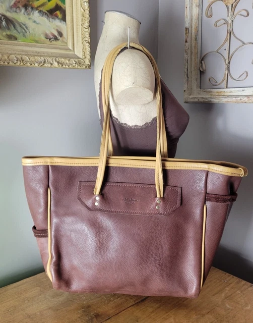 Vintage Ted Gilmer Empire XL Leather Tote Brown Carryon Bag School Diaper Unisex