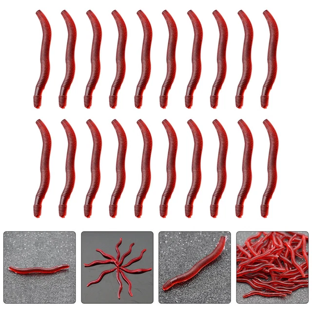 100 Pcs Fishing Worms Earthworm Bulk Toys Fake Fishing Lures