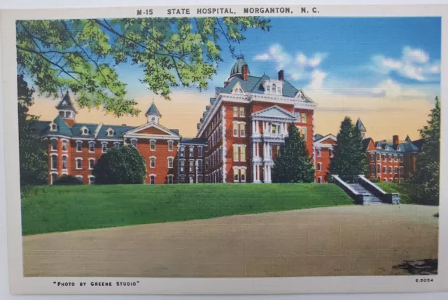 Morganton, NC North Carolina State Hospital Vintage Linen Postcard U79