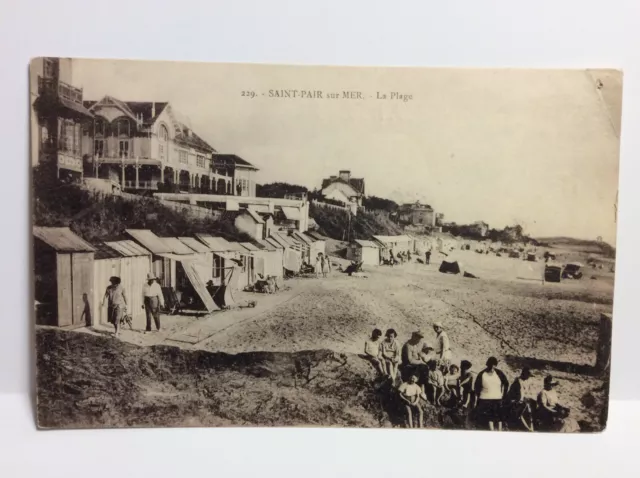 Saint Pair sur Mer La Plage Beach Manche Normandy France Vtg Postcard Unposted