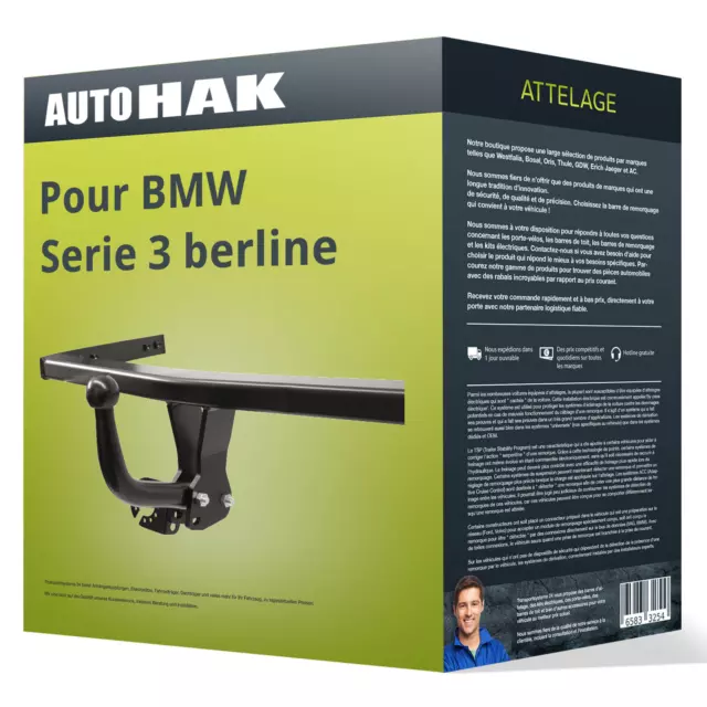 Attelage pour BMW Serie 3 berline type E90 démontable avec outil Auto Hak TOP