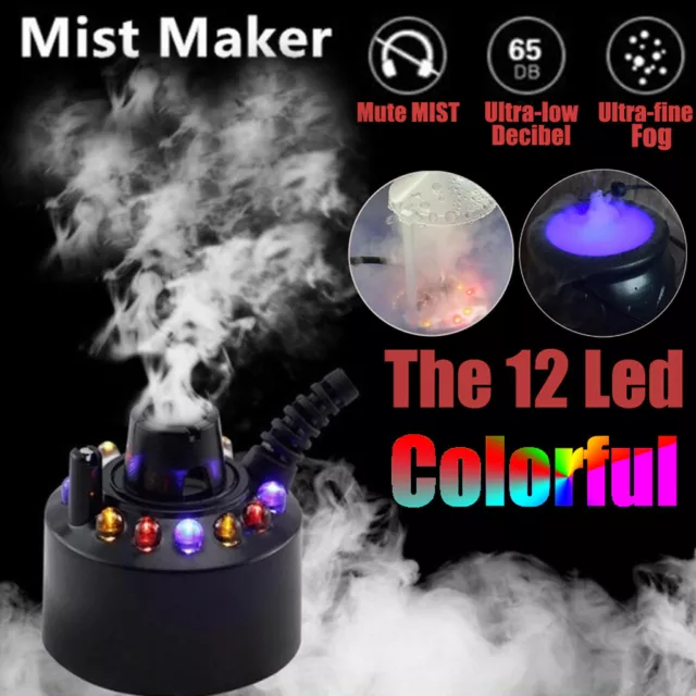 Mist Maker Smoke Fog Machine Color Changing Party Prop With 12LED