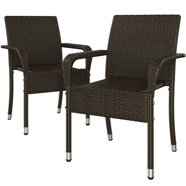 DUOKON - Chaises de bistrot mosaïque 2 pcs Marron Céramique - Jardin