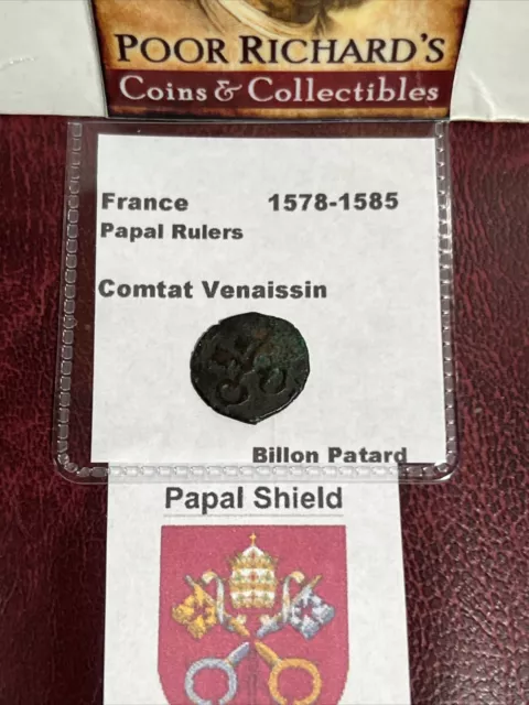 Papal Rulers. France Comtat Venaissin 1578-1585. Billon Patard Avignon M1426