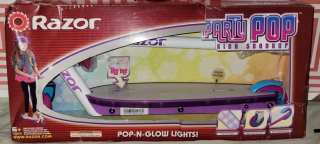 💥Razor Party Pop Kick Scooter - Multi-Color LED Light-UpDeck, Lightweight Steel